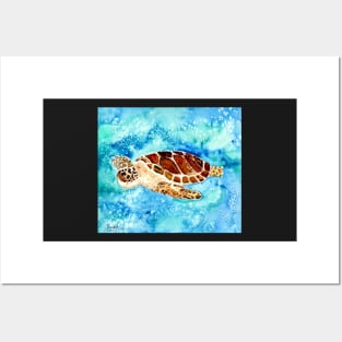 sea turtle square art painting Posters and Art